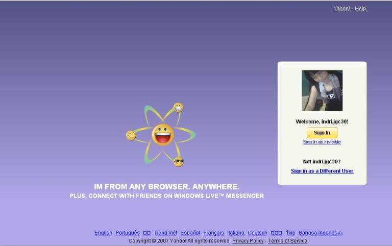 New! Yahoo! Messenger for the WebBETA Indri-3