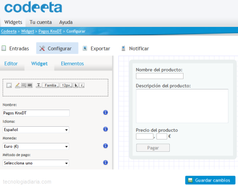 Crear formularios online gratis con Codeeta Codeeta-editor