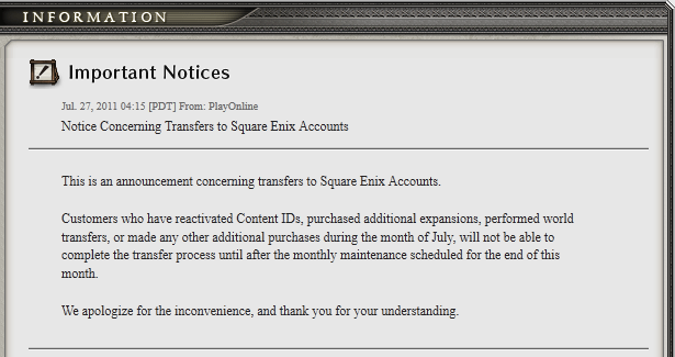 Notice Concerning Transfers to Square Enix Accounts Untitled2