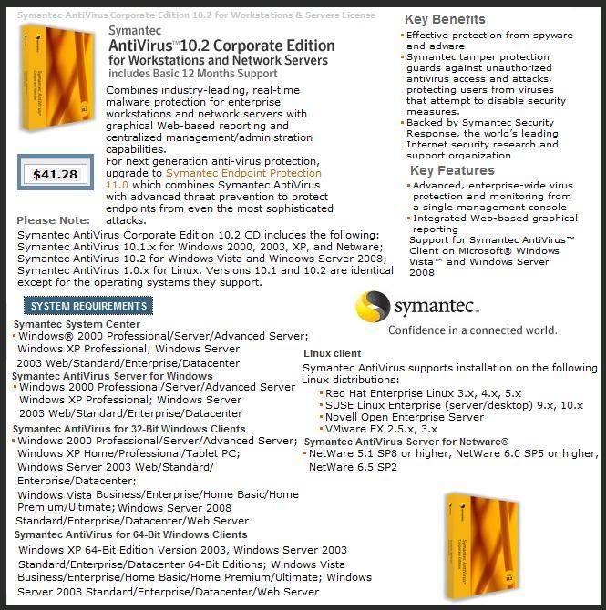 اخر اصدار لعملاق الحماية المتكاملة Symantec AntiVirus Corporate Edition v10.2.1000.1 SymCorp