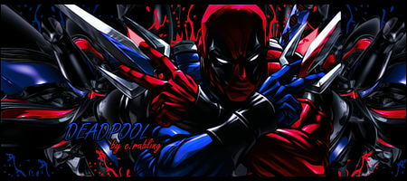 Red & Blue Deadpool and Bicolour Spider-Man FirmaDeadpoolinRedandBlueCRabling