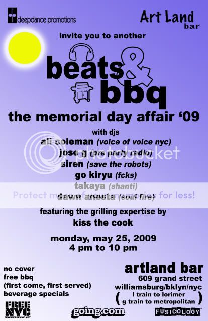 Beats & BBQ : Memorial Day : Bklyn : May 25 BeatsBBQMemorialDayposter09