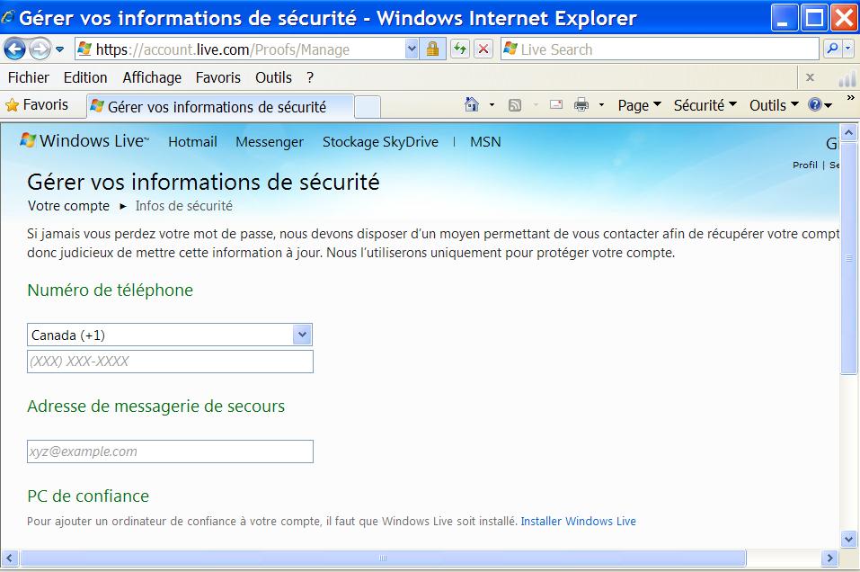 hotmail (Résolu) Securit