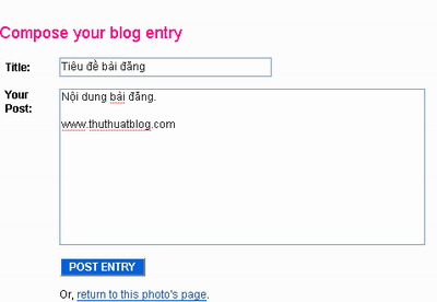 Sử dụng Flickr đăng bài cho Blogger  Flickr9