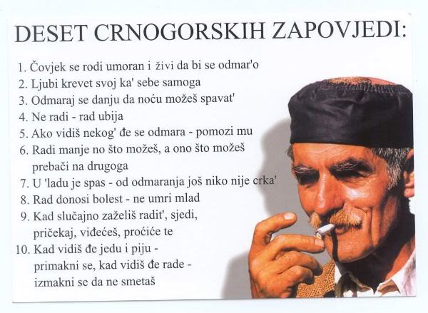 Deset Crnogorskih Zapovesti Crnogors