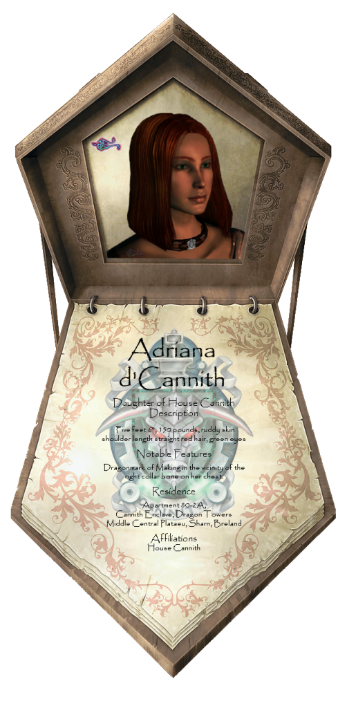 Adriana d'Cannith, Scion of House Cannith, Magic-Item-Creation Historian AdrianaID_zps7dfe3c02