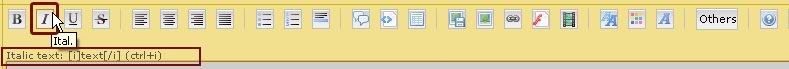 Help! -  How to properly use your message panel Italic