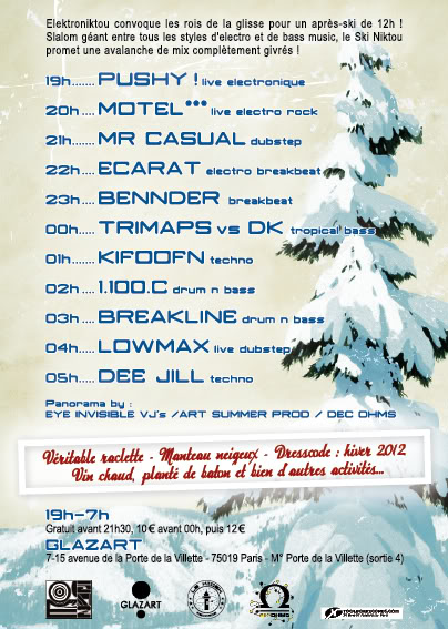 27/01/12 : SKI NIKTOU : 12H de son !!! @Glazart Verso-Skiniktouweb