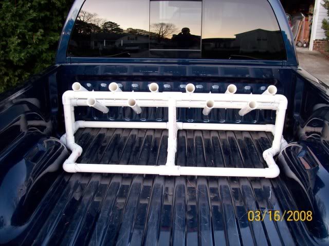 Truck surf rod holder Pvctruckrodrack1