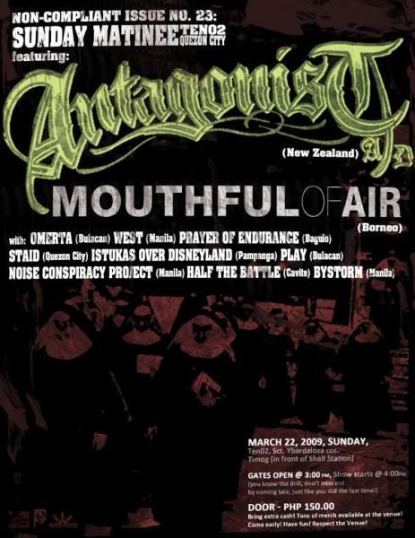 Sunday Matinee, March 22, 2009 feat. ANTAGONIST A.D./MOUTHFUL OF AIR Antagonistten02