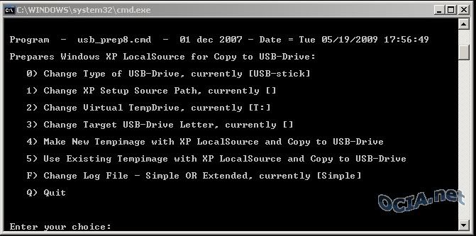 Installing Windows XP from USB-FLASH DRIVE 5-1