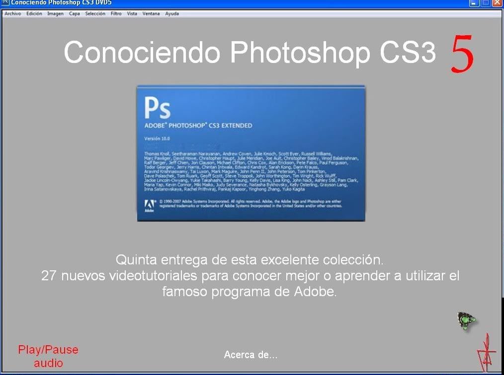 Aprendiendo Adobe Photoshop CS3(SPANISH) 5DVDs FULL videos Conociendoadobephotoshopcs3sp1