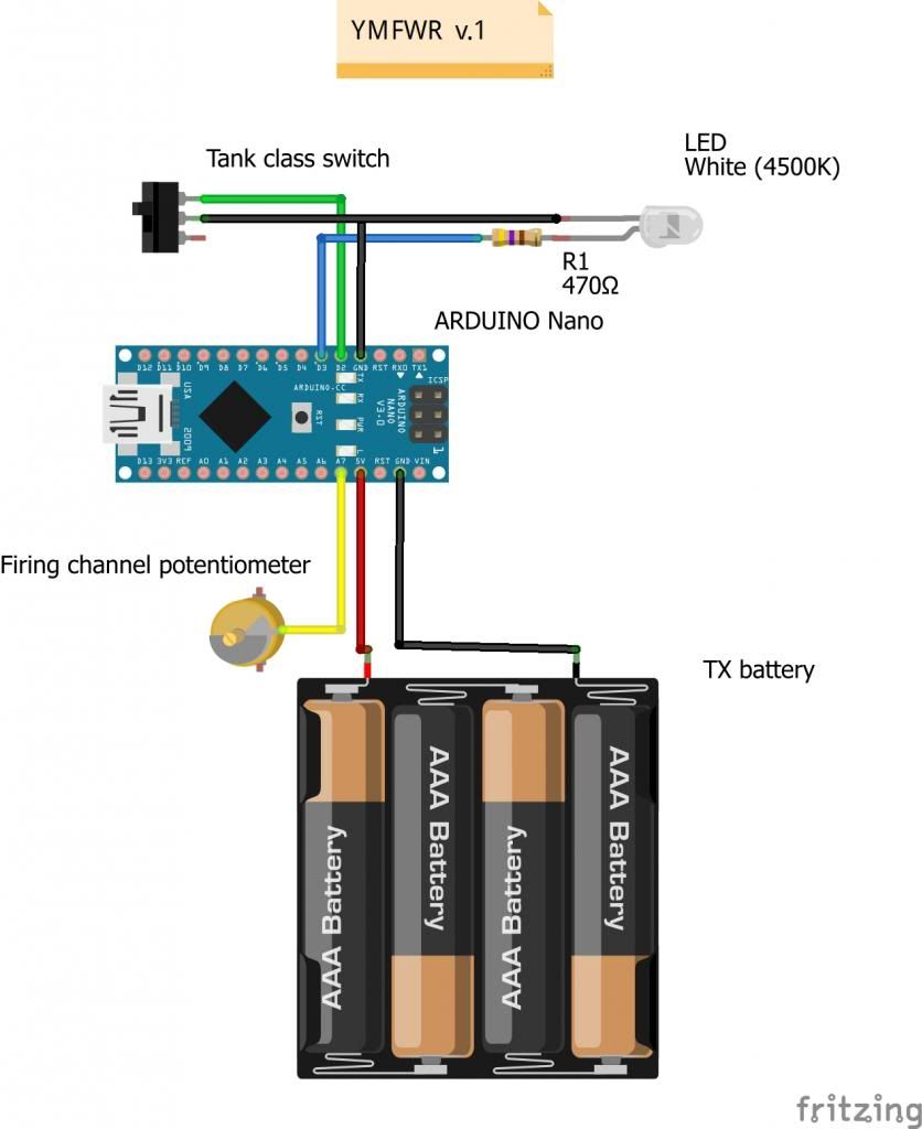 YMFWR progetto per carri radiocomandati con battle system [ELETTRONICA] YMFWR_breadboard_zpsa2028b01