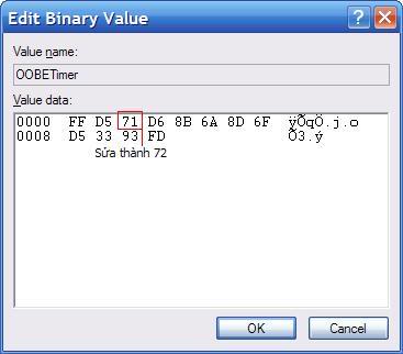 Hướng dẫn - Active Windows XP, Key cho Windows XP Editbinaryvalue