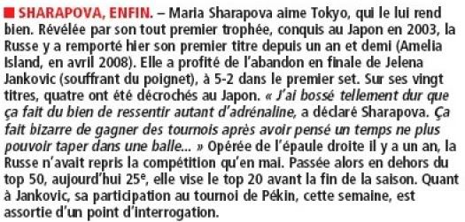 Maria : Articles L'équipe 2009 Ct