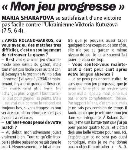 Maria : Articles L'équipe 2009 Ju