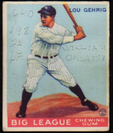 Vintage Card Match  Gehrig