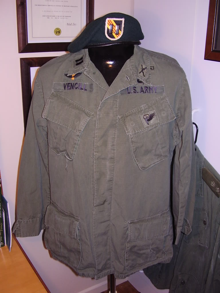 Rip-Stop Jungle Jacket of Captain Carleton P. Vencill., 173rd Abn - MACV SOG - 1SFG(A) Project Unity. Uniforms299