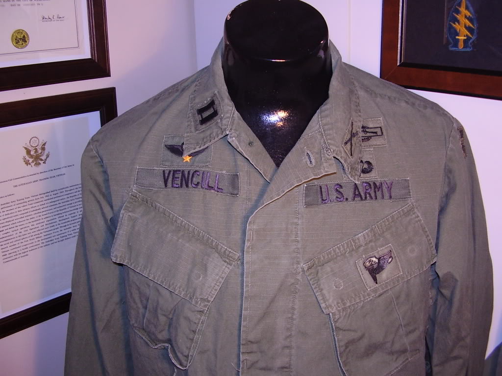 Rip-Stop Jungle Jacket of Captain Carleton P. Vencill., 173rd Abn - MACV SOG - 1SFG(A) Project Unity. Uniforms308