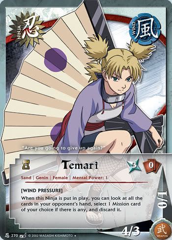 Mirar una hoja de personaje Temari-card