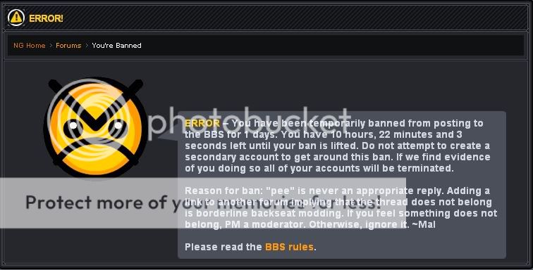 kicked out of NG and stickam: still banned on chat here. Ban-1