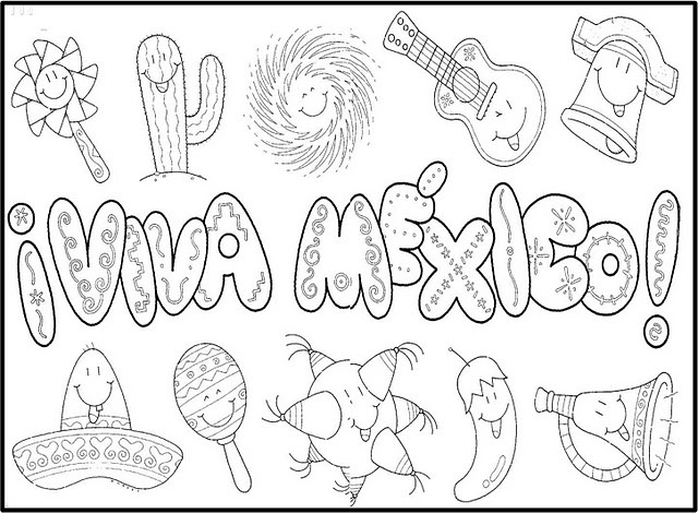 PARA COLOREAR CON LOS NIÑOS VIVA_MEXICO