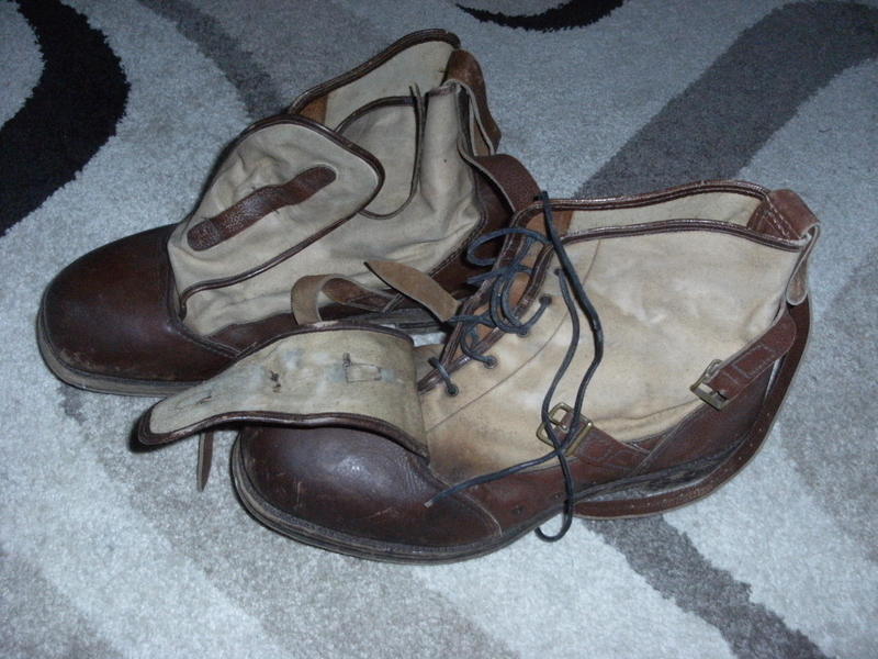 Unusual Vintage W/|\ Marked British ? WW2 Canvas+Leather Studded Boots. DSCF0001_zpseyfdtmdk
