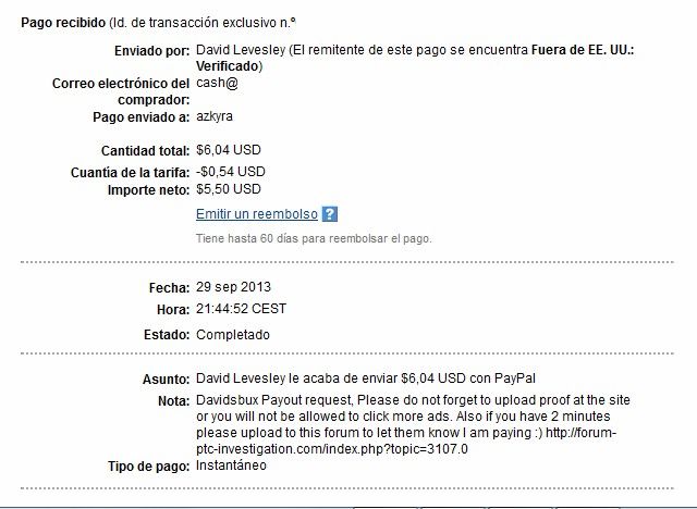 1º pago DavidsBux - $6,04 Pagodavidsbux01