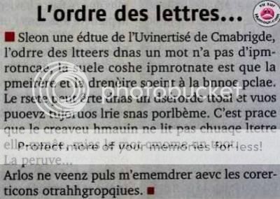 la défensive Ordrelettre