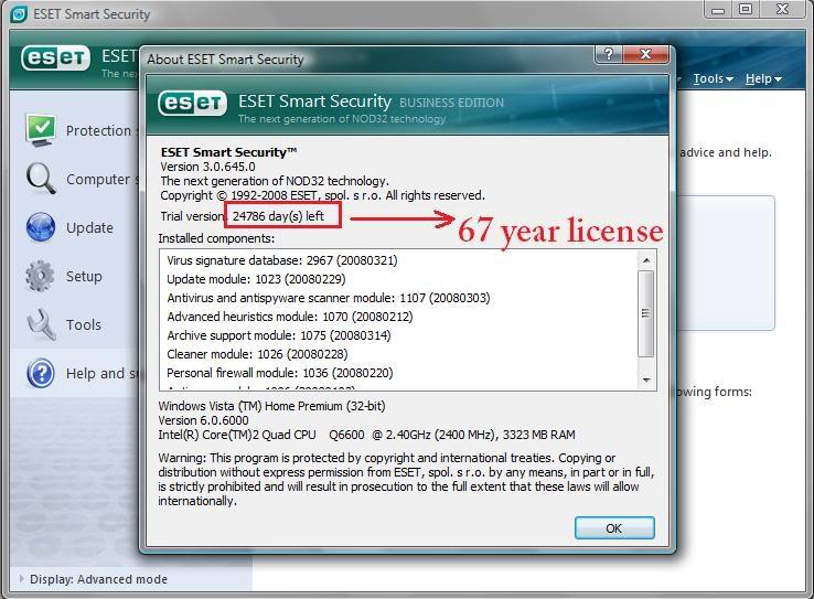 Eset NOD32 3.0.645.0 Full + Crack de 67 años de licencia E2