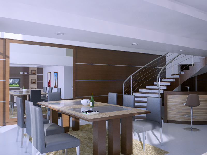 SU+Vray : Master's Bedroom + Living Area + Dining Area (Update + Settings) DiningArea1