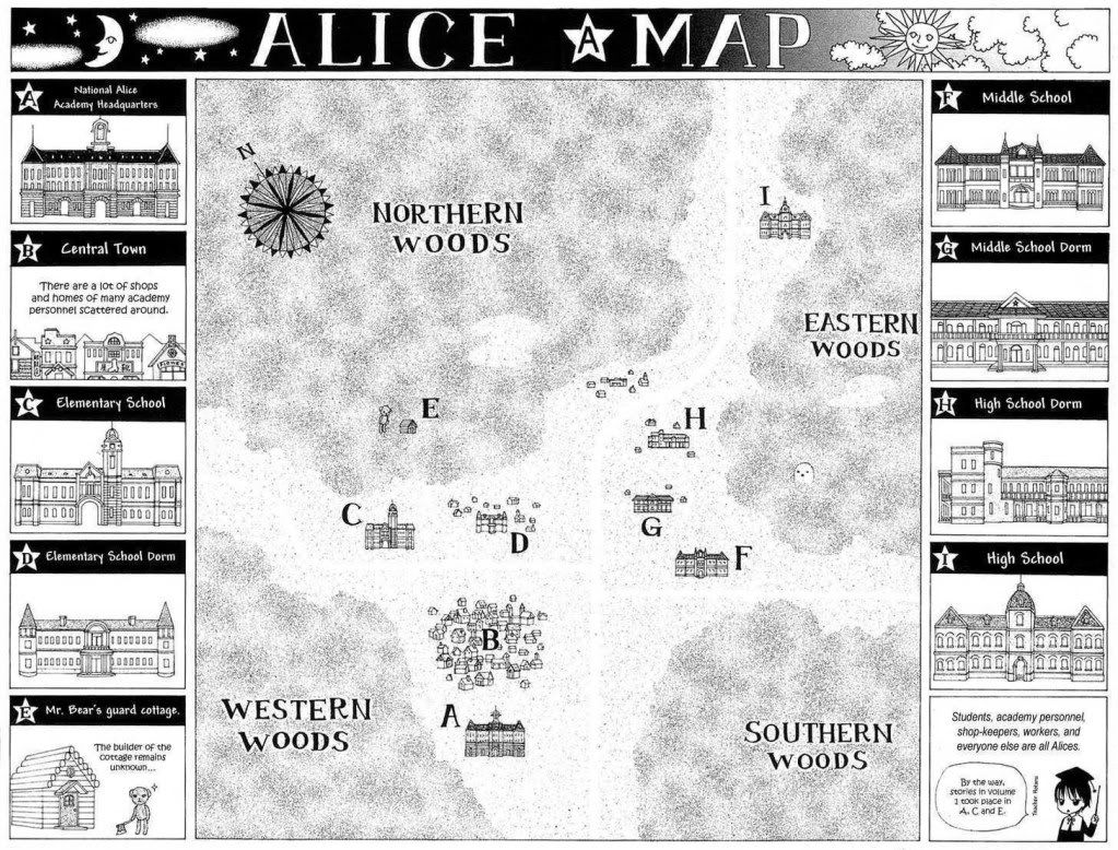 9. Mapa de la Academia GakuenAliceMap