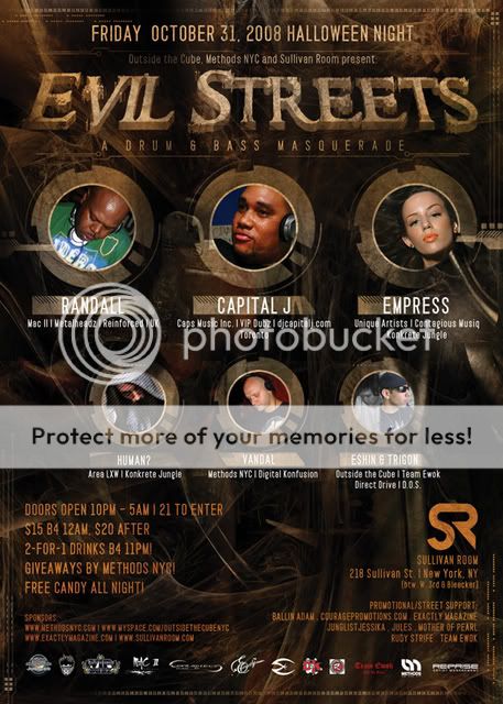 10/31 -=EVIL STREETS=- A Drum & Bass Masquerade @ Sullivan Room (NYC) Evilback