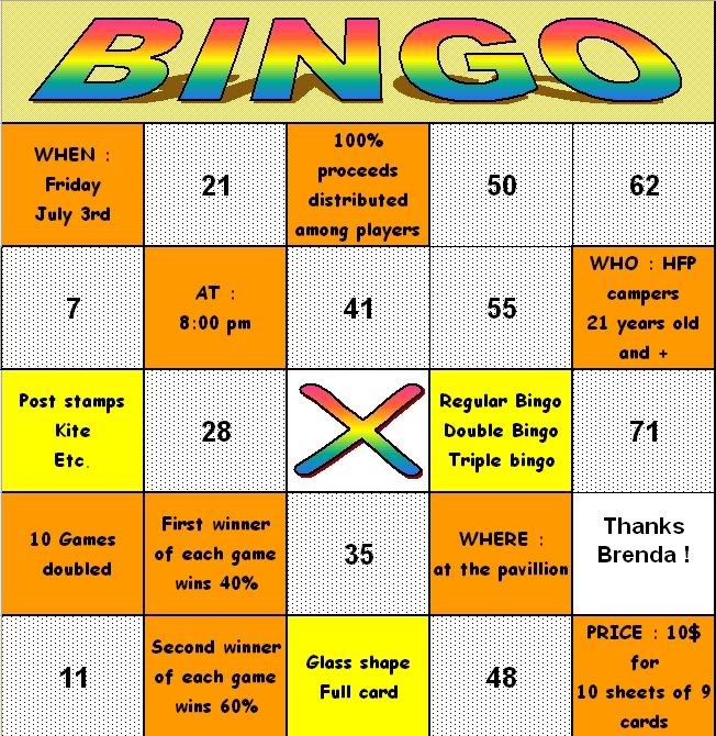 Bingo night - Friday, July 3rd Screenshot