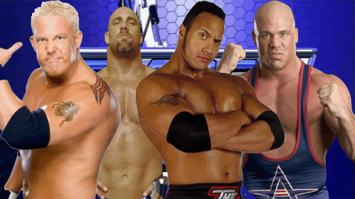 Kurt angle vs Mr. Kennedy vs The Rock vs Goldberg KennedyvsGoldbergvsRockvsAngle