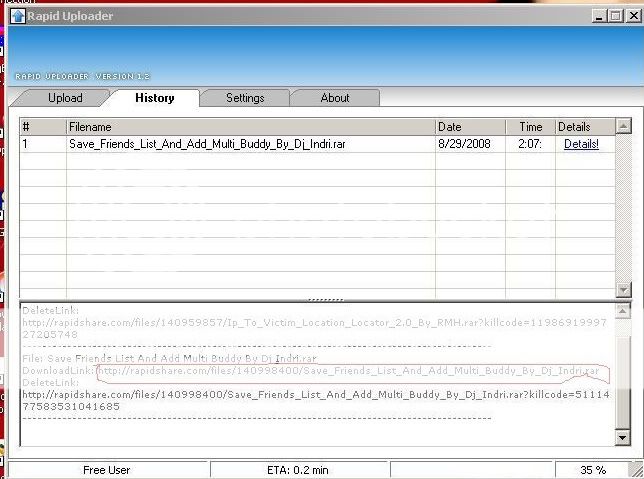 Bagi yang mau upload file pake Rapidshared Rapidup-1
