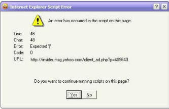 Yahoo Messenger Scrip error Scriperror-1