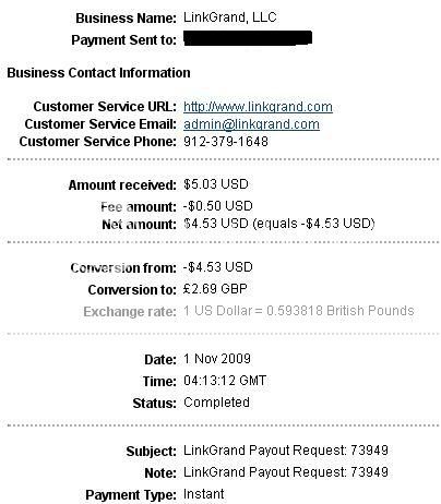 First payment from Linkgrand Linkgrand_1-1