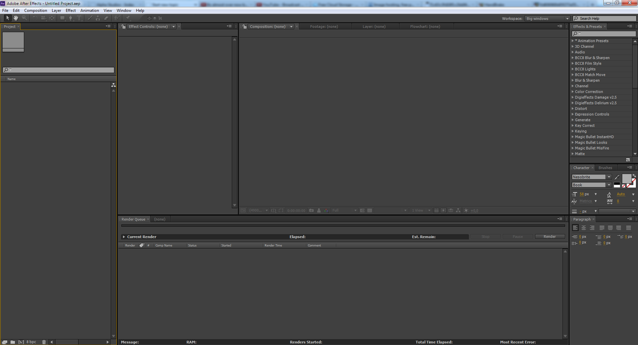 F.A.Q  After Effects Issues. Workspace