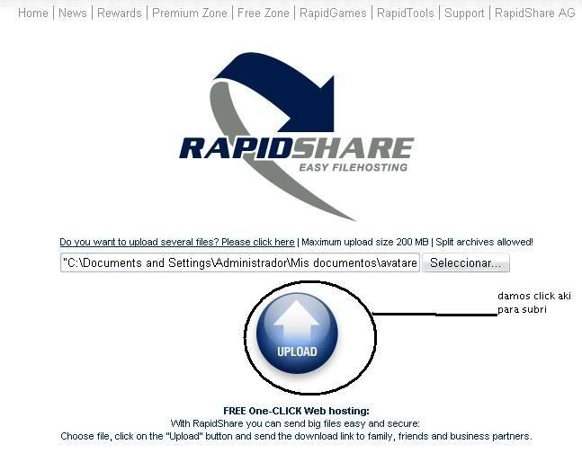 tengo una duda sobre como subir archivos a rapid share Subida2