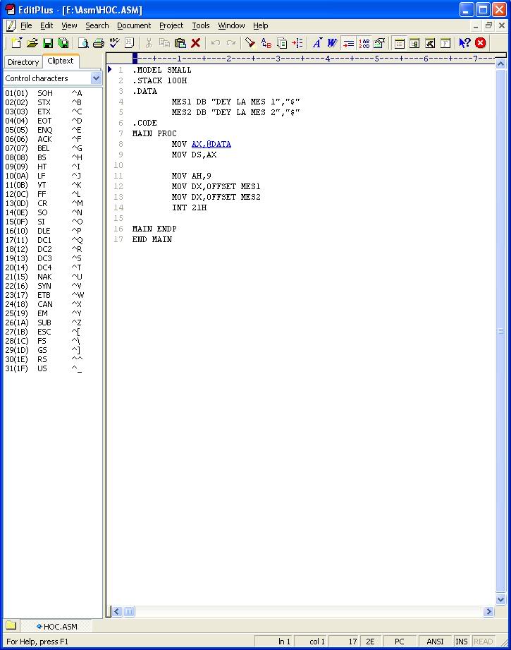 Assembly  - Compile file .asm EDIT-1