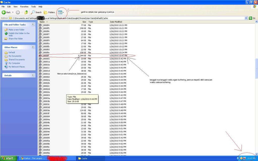 cara ngambil video streaming Cache