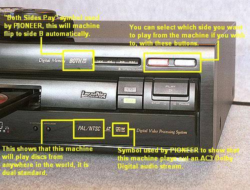 laserdisc - The Pioneer CLD-D925 Laserdisc Player. PIONEERCLD-D925frontpanlecloseup2