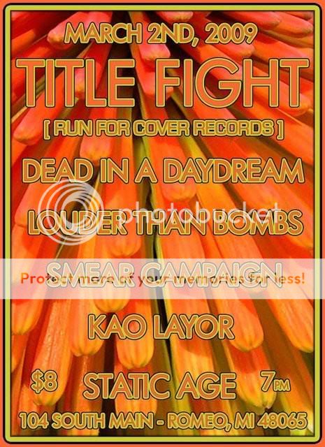 3/2/09 Title Fight, Smear Campaign, Louder Than Bombs, Kao Layor, Dead In A Daydream L_4125a5d9c286468781ef40031e4d988f