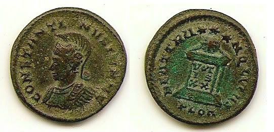 Follis de Constantino II, BEATA TRANQVILLITAS. ConstantiII