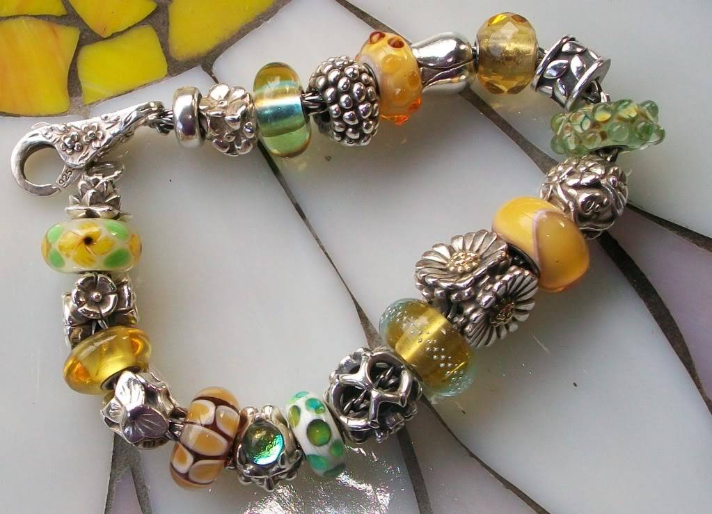 Sunflower Glass Bead SunflowerBracelet