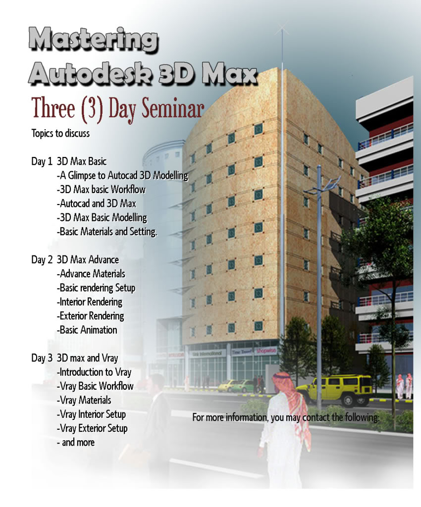 To All CG Peeps in Riyadh - 3dmax 3 Day seminar Seminarbanner