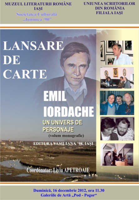 Lansare de carte-Emil Iordache, 16 dec 2012 AfisEmillIordache