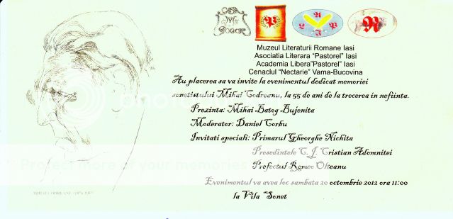 20 octombrie 2012, eveniment dedicat memoriei sonetistului Mihai Codreanu CODREANUBUN