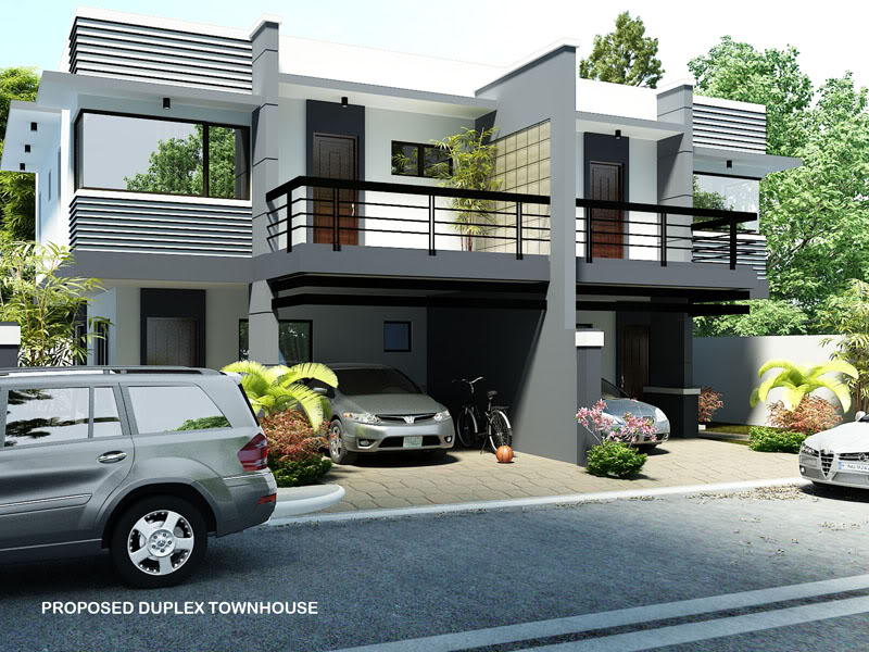 Duplex townhouse & 5 unit townhouse DUPLEXPERSPECTIVEOPTION2WITHGLASSBL